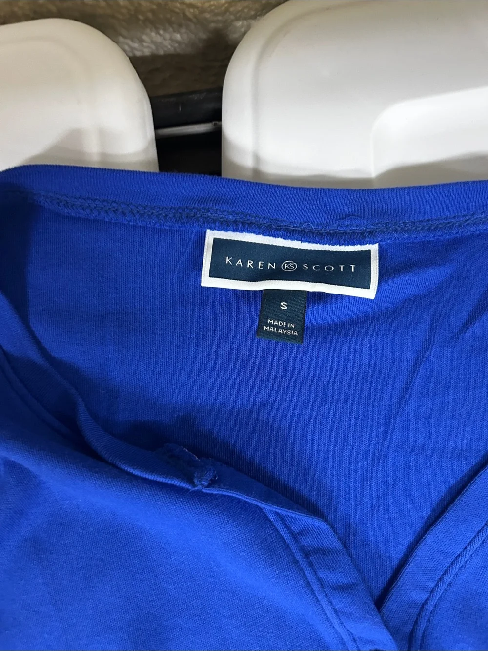 Karen Scott Royal Blue Long-Sleeve Top